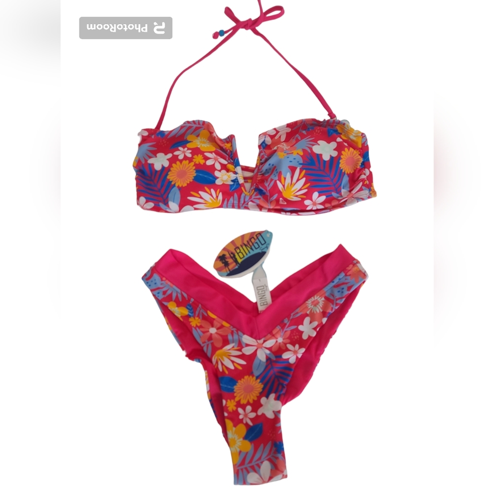 Bingo Surf Swimsuit Two Piece Bikini Size Large